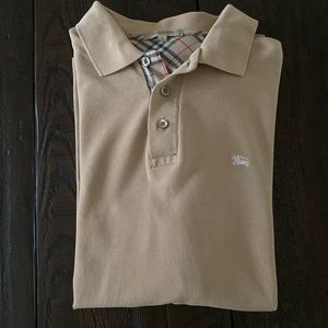 Vintage Burberry Men’s long sleeved polo with Burberry check inside collar.